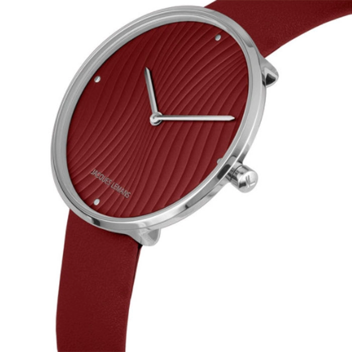 Ρολόι Jacques LEMANS 1-2093F Jacques LEMANS Design Bordeaux Leather Strap