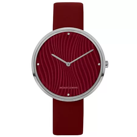 Ρολόι Jacques LEMANS 1-2093F Jacques LEMANS Design Bordeaux Leather Strap
