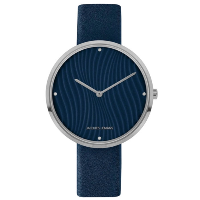 Ρολόι Jacques LEMANS 1-2093D Jacques LEMANS Design Blue Leather Strap