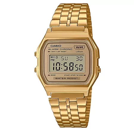 ΡΟΛΟΙ  CASIO    A-158WETG-9AEF CASIO Vintage Chronograph Black Stainless Steel Bracelet