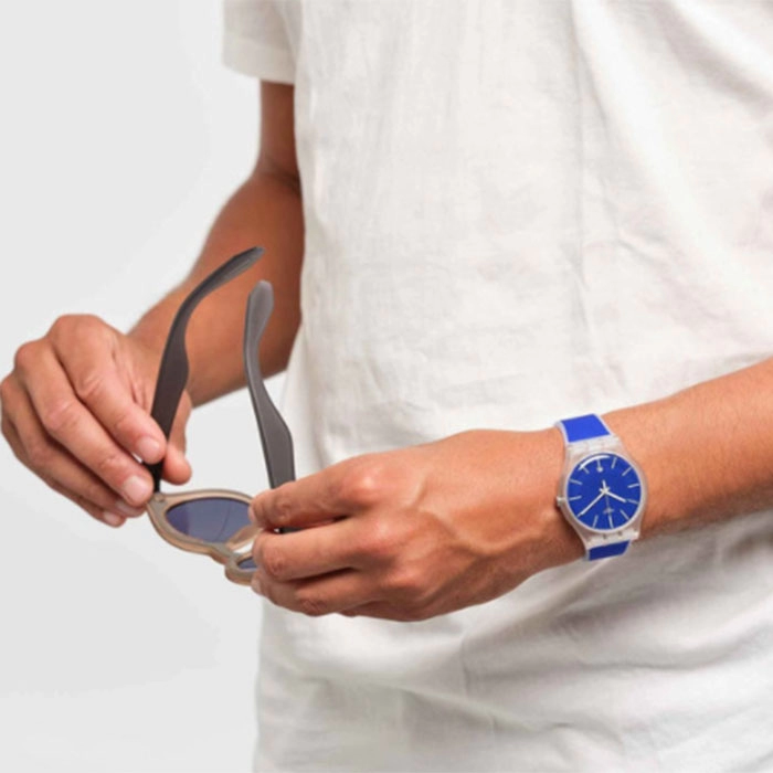 ΡΟΛΟΙ SWATCH SO29K400 SWATCH Gents Blue Trip Two Tone Silicone Strap