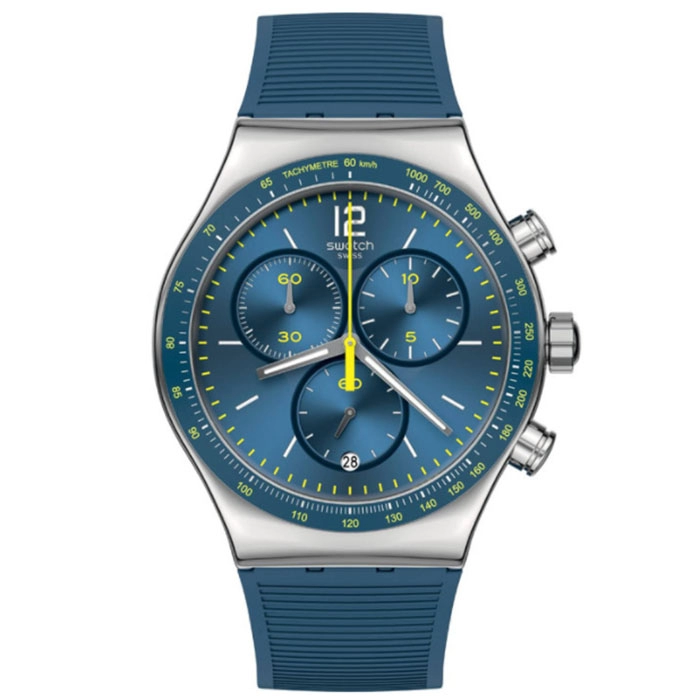 ΡΟΛΟΙ SWATCH YVS482 SWATCH New Irony Deatline Chronograph Blue Rubber Strap