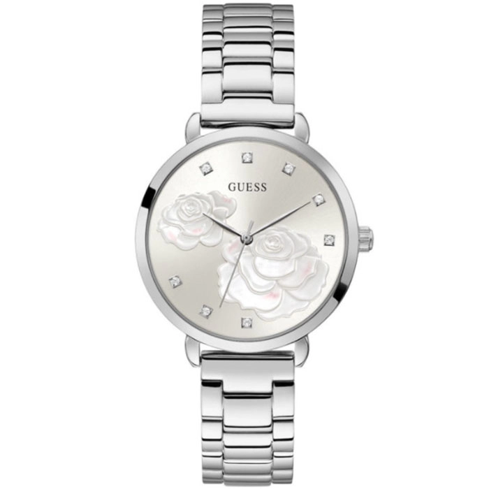 ΡΟΛΟΙ GUESS  GW0242L1 GUESS Sparkling Rose Crystals Silver Stainless Steel Bracelet