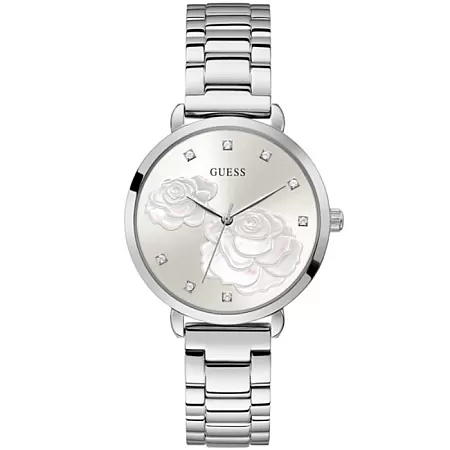 ΡΟΛΟΙ GUESS  GW0242L1 GUESS Sparkling Rose Crystals Silver Stainless Steel Bracelet