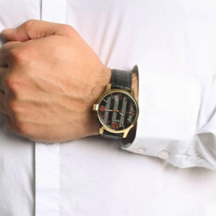 ΡΟΛΟΙ GUESS  GW0250G2 GUESS Campbell Black Leather Strap