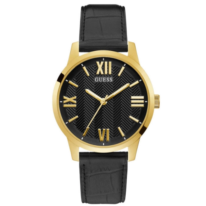 ΡΟΛΟΙ GUESS  GW0250G2 GUESS Campbell Black Leather Strap