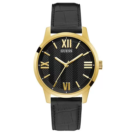 ΡΟΛΟΙ GUESS  GW0250G2 GUESS Campbell Black Leather Strap