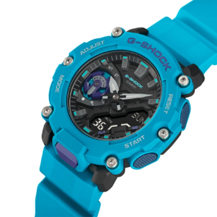 ΡΟΛΟΙ CASIO  GA-2200-2AER CASIO G-SHOCK Chronograph Light Blue Rubber Strap