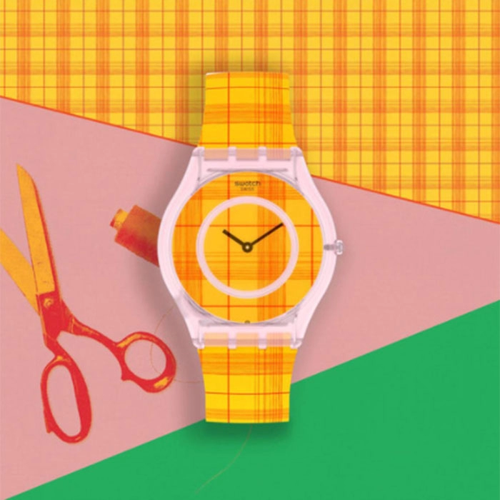 ΡΟΛΟΙ SWATCH SS08Z105 SWATCH X Supriya Lele Fire Madras Orange Silicone Strap