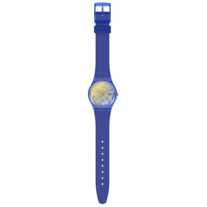 ΡΟΛΟΙ SWATCH GN278 SWATCH Gents Yellow Disco Fever Blue Silicone Strap