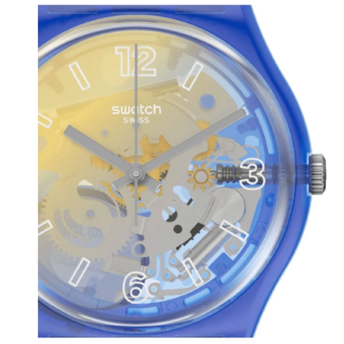 ΡΟΛΟΙ SWATCH GN278 SWATCH Gents Yellow Disco Fever Blue Silicone Strap