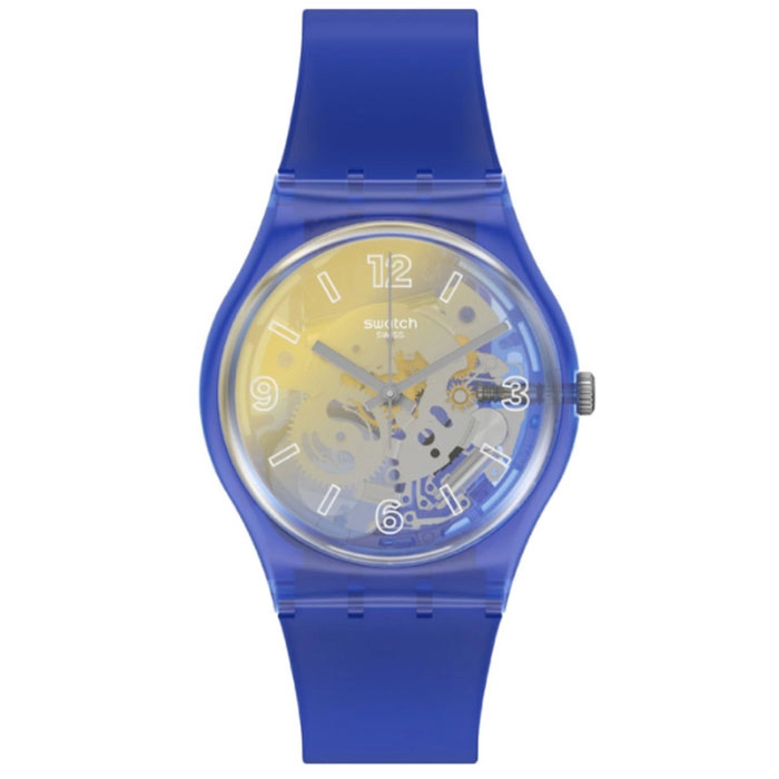 ΡΟΛΟΙ SWATCH GN278 SWATCH Gents Yellow Disco Fever Blue Silicone Strap