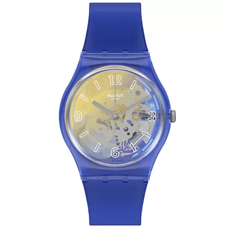 ΡΟΛΟΙ SWATCH GN278 SWATCH Gents Yellow Disco Fever Blue Silicone Strap