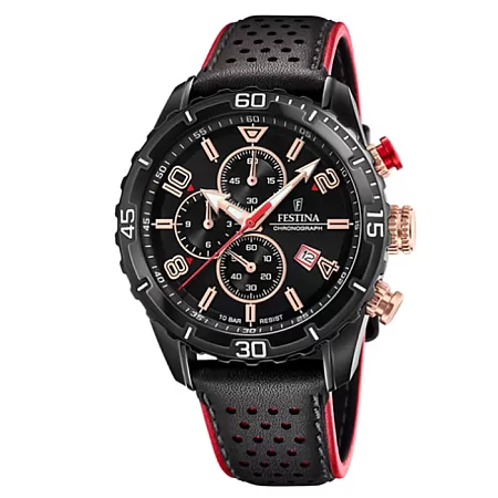 ΡΟΛΟΙ FESTINA   F20519/4 FESTINA Timeless Chronograph Black Leather Strap