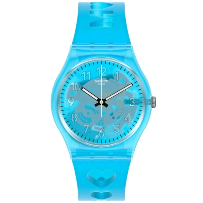 ΡΟΛΟΙ SWATCH GZ353 SWATCH Love From A to Z Light Blue Silicone Strap