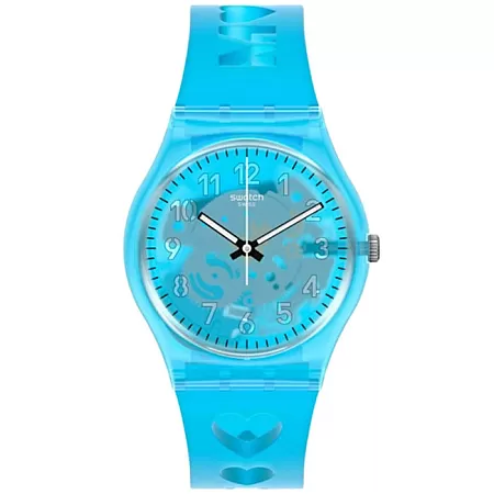 ΡΟΛΟΙ SWATCH GZ353 SWATCH Love From A to Z Light Blue Silicone Strap