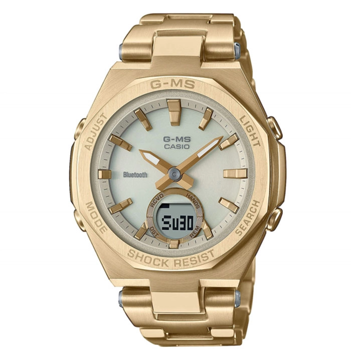 ΡΟΛΟΙ  CASIO MSG-B100DG-9AER CASIO Edifice Solar Bluetooth Gold Stainless Steel Bracelet