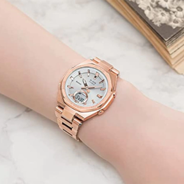 ΡΟΛΟΙ  CASIO MSG-B100DG-4AER CASIO Edifice Solar Bluetooth Rose Gold Stainless Steel Bracelet