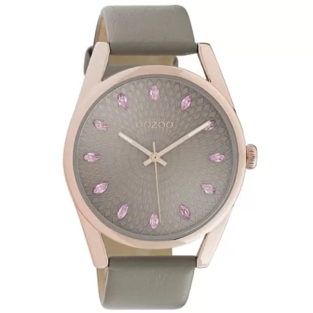 ΡΟΛΟΙ OOZOO C10817 OOZOO Timepieces Crystals Khaki Leather Strap