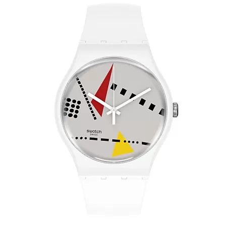 ΡΟΛΟΙ SWATCH SO31W106 SWATCH 1984 Reloaded Hi Mem M White Bio-Sourced Material Strap
