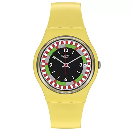 ΡΟΛΟΙ SWATCH SO31J400 SWATCH 1984 Reloaded Yel_Race Yellow Bio-Sourced Material Strap