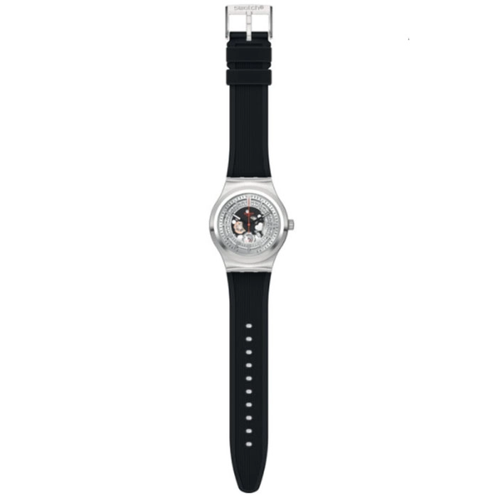 ΡΟΛΟΙ SWATCH YIS431 SWATCH Irony Sistem Through Again Automatic Black Leather Strap