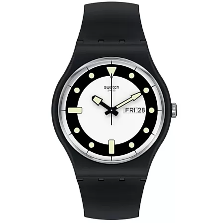 ΡΟΛΟΙ SWATCH SO32B705 SWATCH 1984 Reloaded Bla_Div L Black Bio-Sourced Material Strap