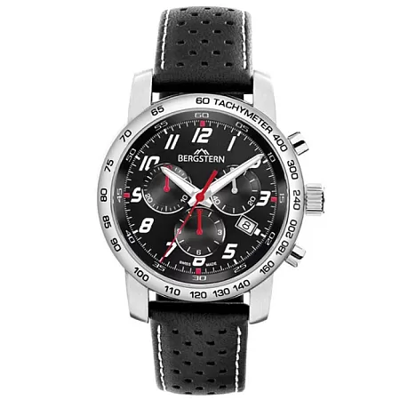 ΡΟΛΟΙ BERGSTERN B020G102 BERGSTERN Active Chronograph Black Leather Strap