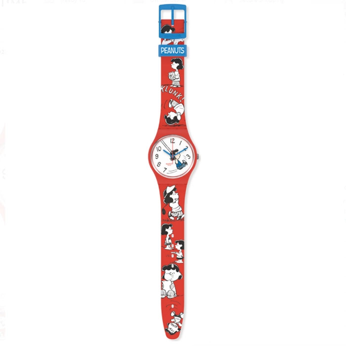 ΡΟΛΟΙ SWATCH SO28Z106 SWATCH Peanuts KLUNK! Red Silicone Strap