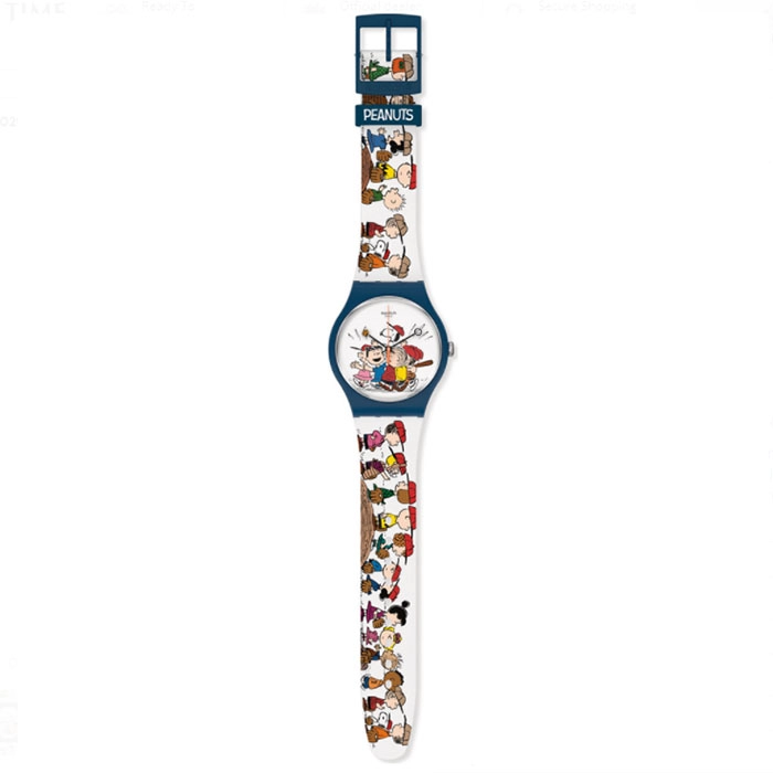 ΡΟΛΟΙ SWATCH SO29Z107 SWATCH Peanuts First Base White Silicone Strap