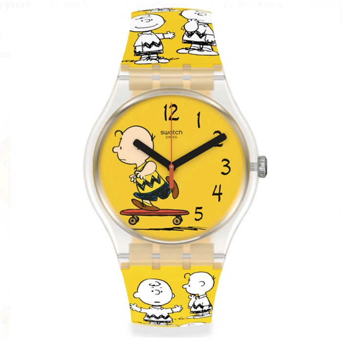 ΡΟΛΟΙ SWATCH SO29Z101 SWATCH Peanuts Pow Wow Yellow Silicone Strap