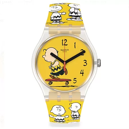 ΡΟΛΟΙ SWATCH SO29Z101 SWATCH Peanuts Pow Wow Yellow Silicone Strap