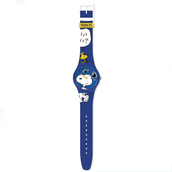 ΡΟΛΟΙ SWATCH SO29Z106 SWATCH Peanuts Hee Hee Hee Blue Silicone Strap