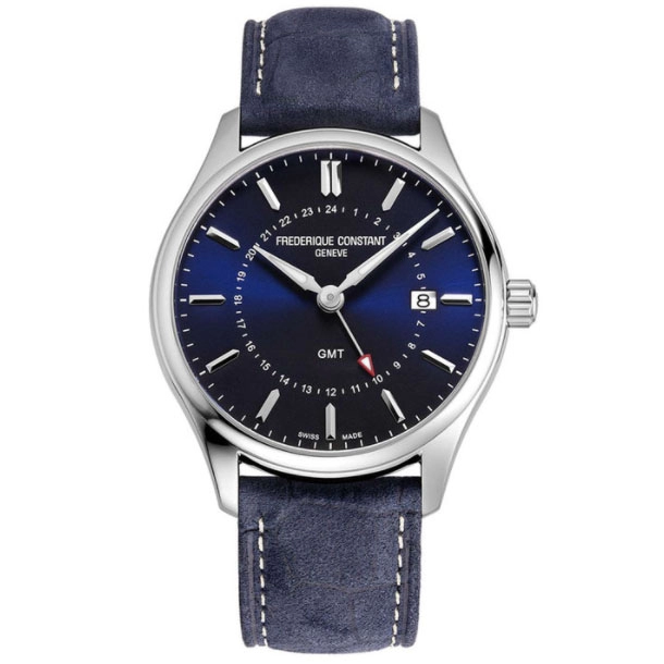 ΡΟΛΟΙ FREDERIQUE CONSTANT FC-252NS5B6 FREDERIQUE CONSTANT Classic GMT Blue Leather Strap