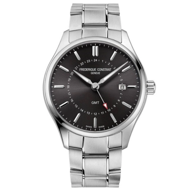 ΡΟΛΟΙ FREDERIQUE CONSTANT FC-252DGS5B6B FREDERIQUE CONSTANT Classic GMT Silver Stainless Steel Bracelet