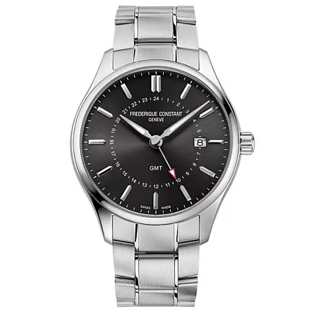 ΡΟΛΟΙ FREDERIQUE CONSTANT FC-252DGS5B6B FREDERIQUE CONSTANT Classic GMT Silver Stainless Steel Bracelet