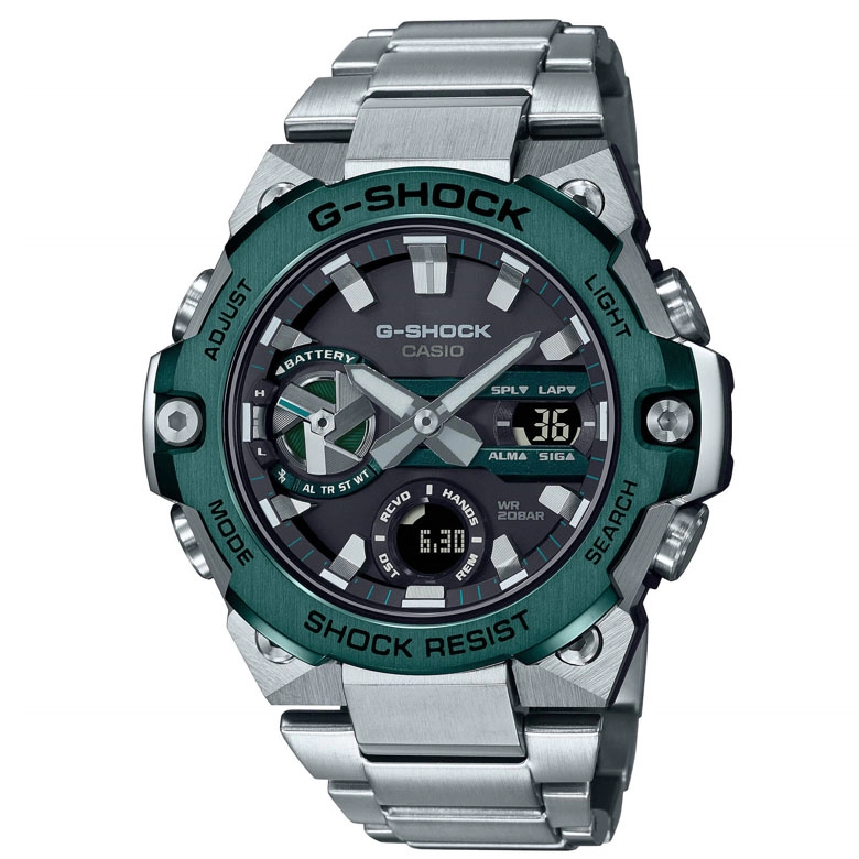 ΡΟΛΟΙ  CASIO GST-B400CD-1A3ER CASIO G-SHOCK Solar Smartwatch Silver Stainless Steel Bracelet