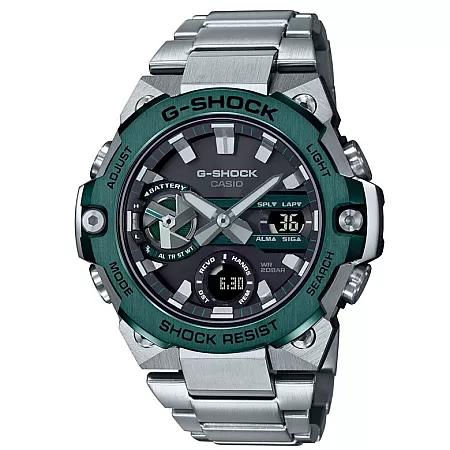 ΡΟΛΟΙ  CASIO GST-B400CD-1A3ER CASIO G-SHOCK Solar Smartwatch Silver Stainless Steel Bracelet
