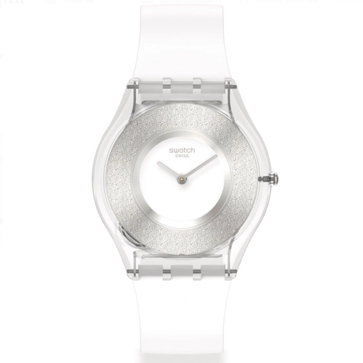 ΡΟΛΟΙ SWATCH  SS08K108 SWATCH Skin Classic Biosourced Magi White Silicone Strap