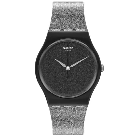 ΡΟΛΟΙ SWATCH  SO28B105 SWATCH Gents Magi Blacksparckle Grey Silicone Strap