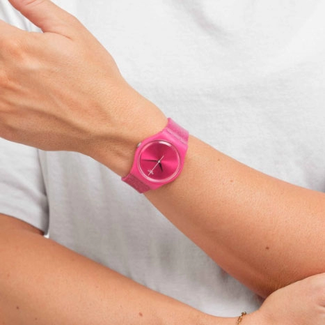 ΡΟΛΟΙ SWATCH  SO28P101 SWATCH Gents Magi Pink Silicone Strap