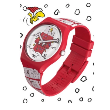 ΡΟΛΟΙ SWATCH  SO29Z109 SWATCH  X Peanuts Holiday Special CHOMP! Red Rubber Strap