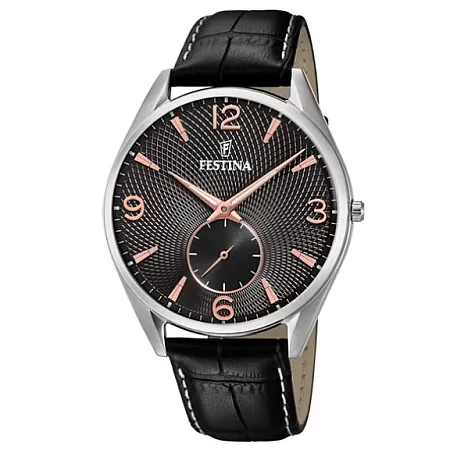 ΡΟΛΟΙ FESTINA    F6870/3  Festina Retro Black Leather Strap