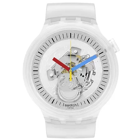 ΡΟΛΟΙ SWATCH  SB01K100 SWATCH Clearly Bold White Silicone Strap
