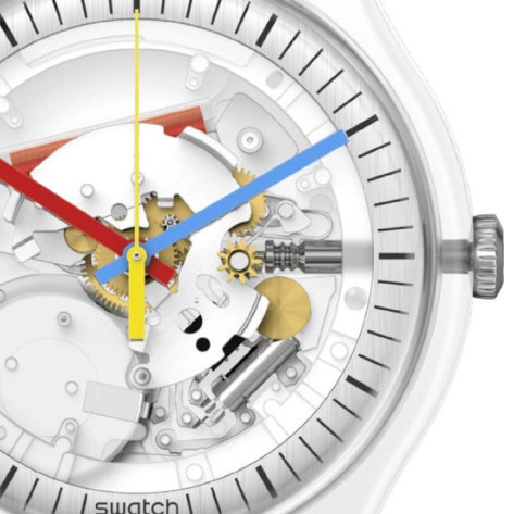 ΡΟΛΟΙ SWATCH  SO29K100 SWATCH Clearly New Gent with Clear Plastic Strap