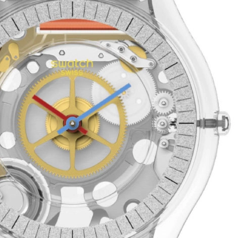 ΡΟΛΟΙ SWATCH  SS08K109 SWATCH Clearly Skin White Silicone Strap