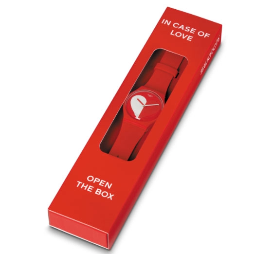 ΡΟΛΟΙ SWATCH  SO29Z112 SWATCH Half <3 White  Bioceramic Case  Red Silicone Strap