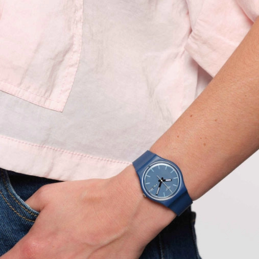 ΡΟΛΟΙ SWATCH  SO28N701 SWATCH Knock Nap Blue Silicone Strap