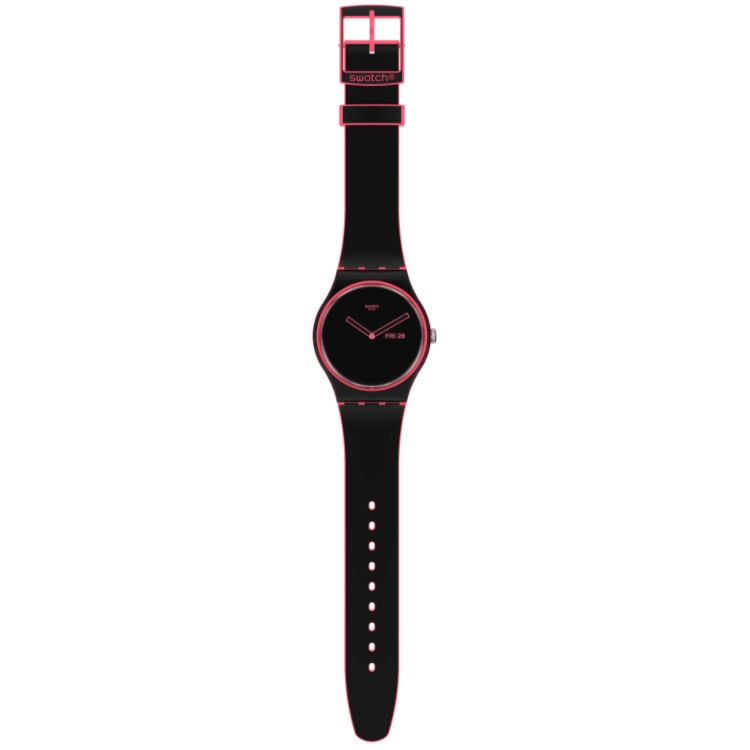 ΡΟΛΟΙ SWATCH  SO29P700 SWATCH Minimal Line Pink Black Silicone Strap