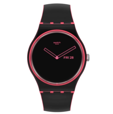 ΡΟΛΟΙ SWATCH  SO29P700 SWATCH Minimal Line Pink Black Silicone Strap